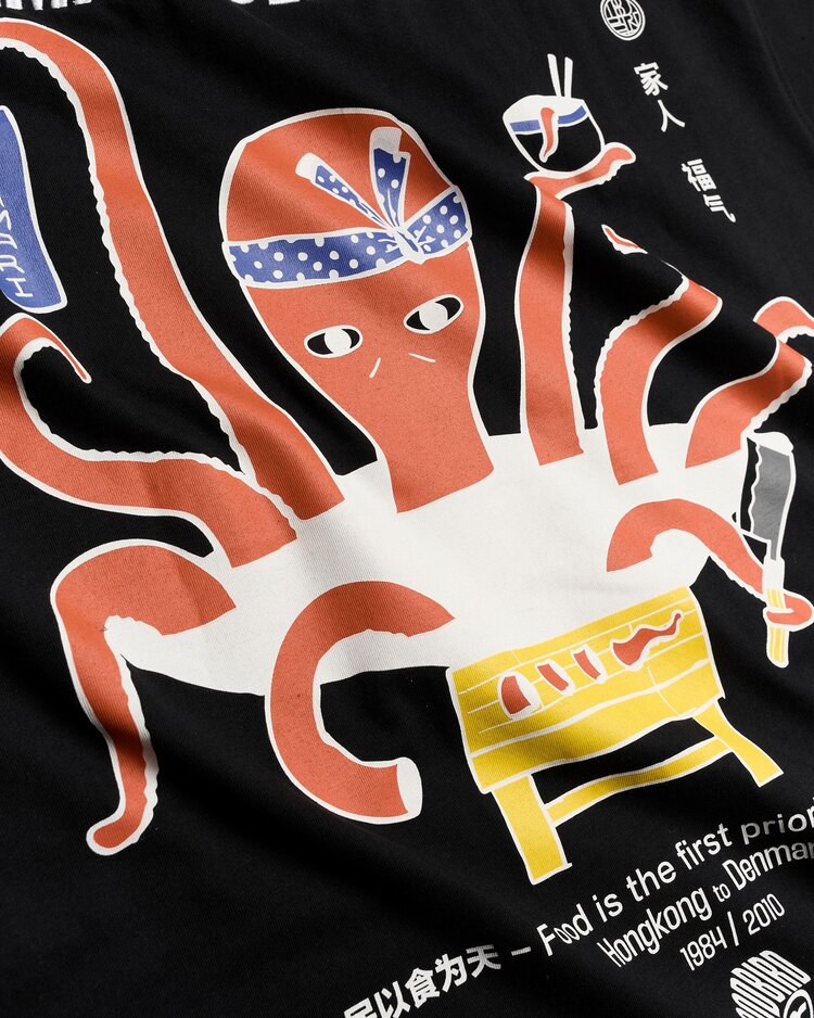 Woodbird Baine Octo T-Shirt 'Black'