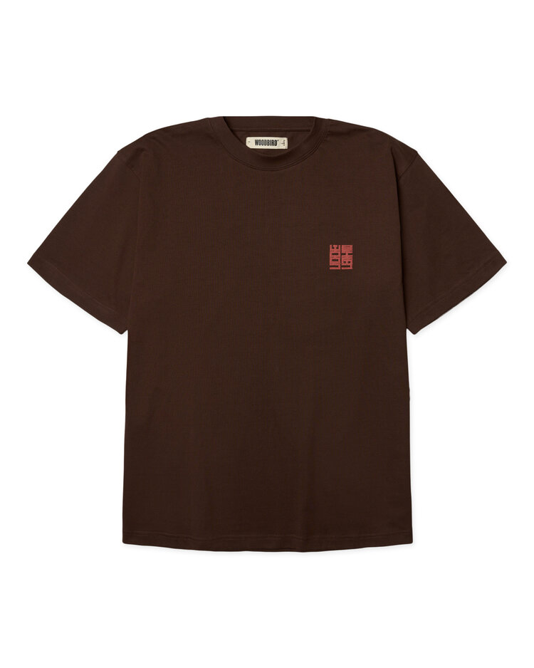 Woodbird Baine Nopa T-Shirt 'Dark Brown'
