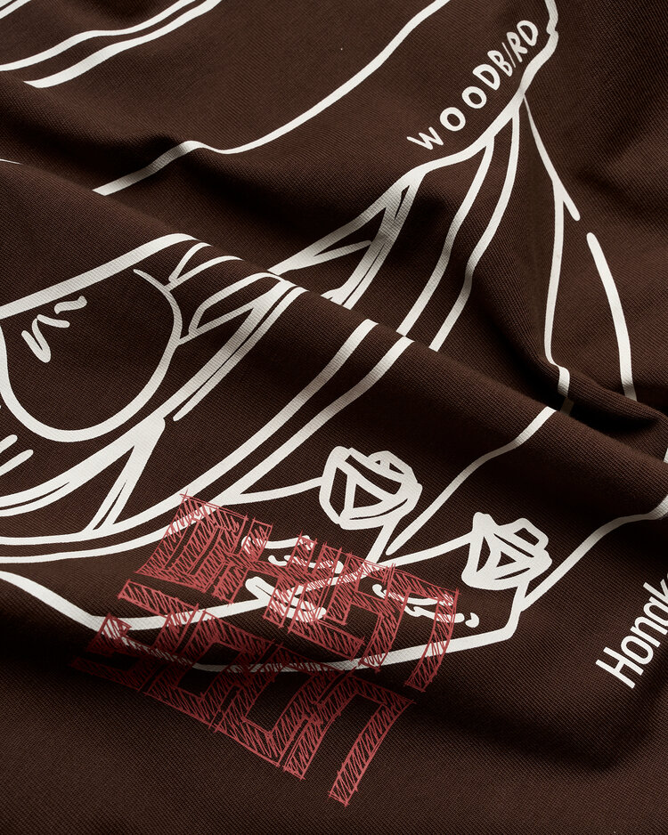 Woodbird Baine Nopa T-Shirt 'Dark Brown'
