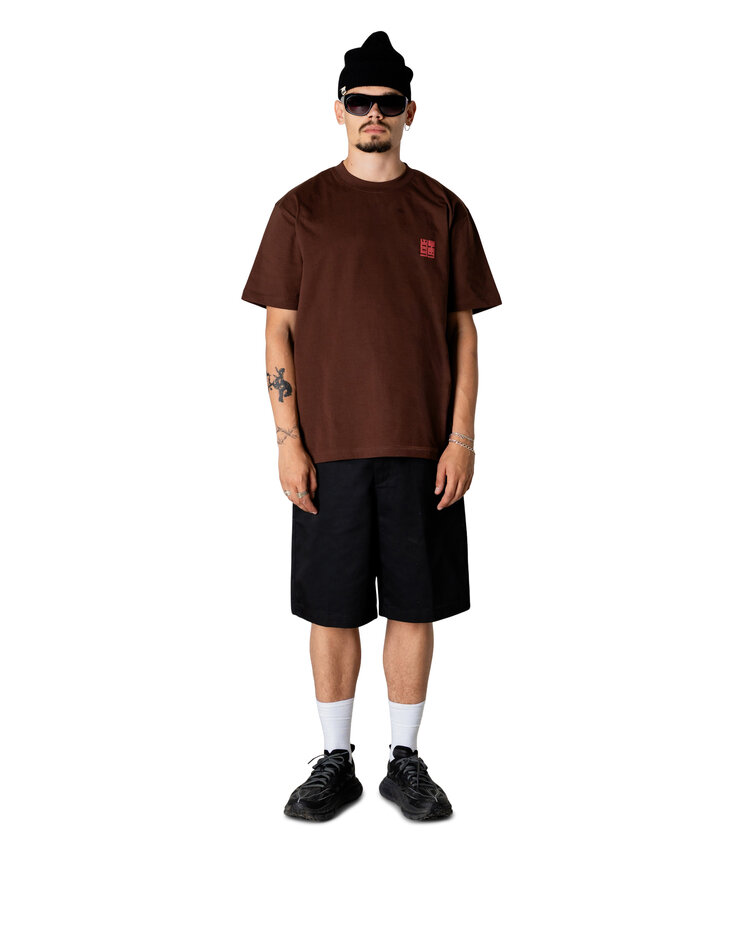 Woodbird Baine Nopa T-Shirt 'Dark Brown'