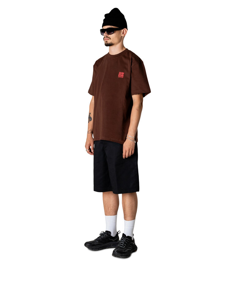 Woodbird Baine Nopa T-Shirt 'Dark Brown'