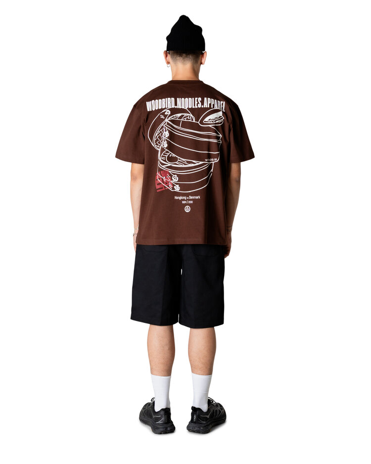 Woodbird Baine Nopa T-Shirt 'Dark Brown'