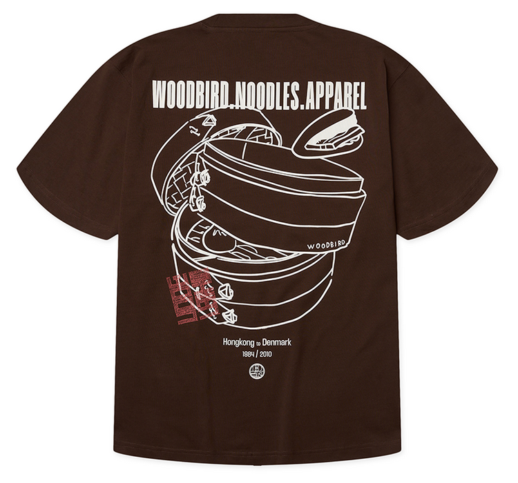 Woodbird Baine Nopa T-Shirt 'Dark Brown'