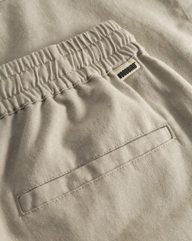 Woodbird Bommy Linen Shorts 'Stone'