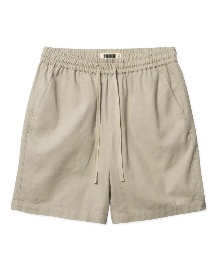 Woodbird Bommy Linen Shorts 'Stone'