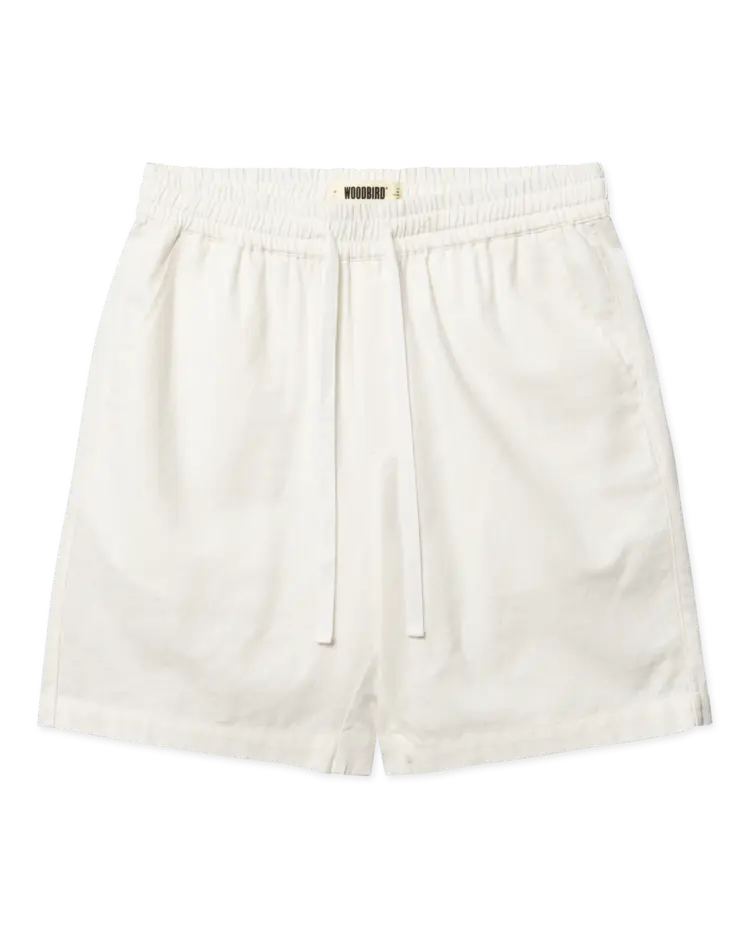 Woodbird Bommy Linen Shorts 'Off White'