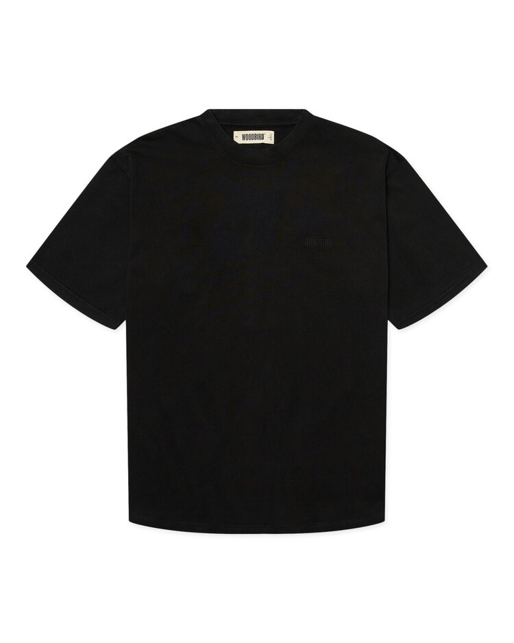 Woodbird Baine Warp Acid T-Shirt 'Washed Black'