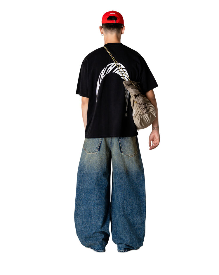 Woodbird Baine Warp Acid T-Shirt 'Washed Black'