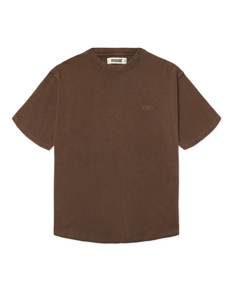 Woodbird Warp Acid T-Shirt 'Washed Brown'