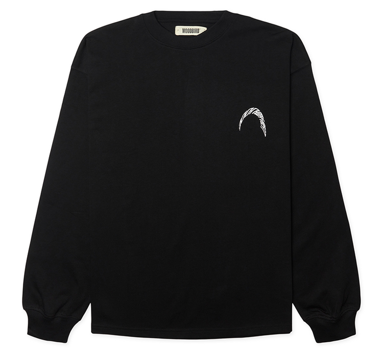 Woodbird Beam LS Warp T-Shirt 'Black'