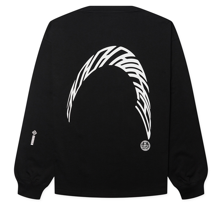 Woodbird Beam LS Warp T-Shirt 'Black'