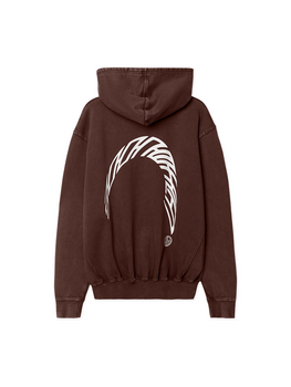 Woodbird Pacs Warp Acid Zip Hoodie 'Washed Brown'