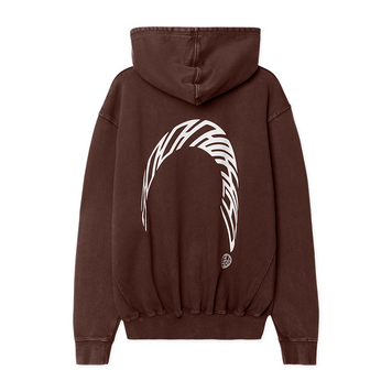 Woodbird Pacs Warp Acid Zip Hoodie 'Washed Brown'