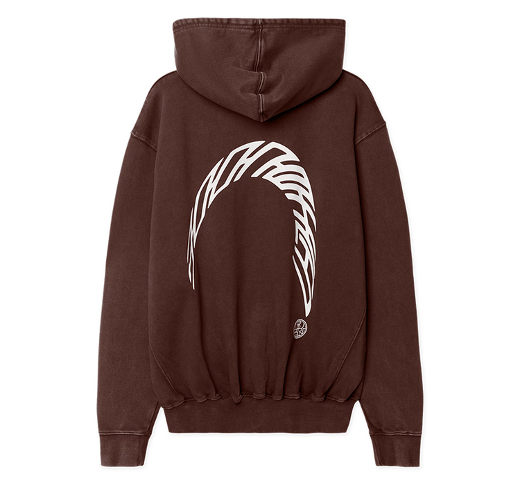 Woodbird Pacs Warp Acid Zip Hoodie 'Washed Brown'