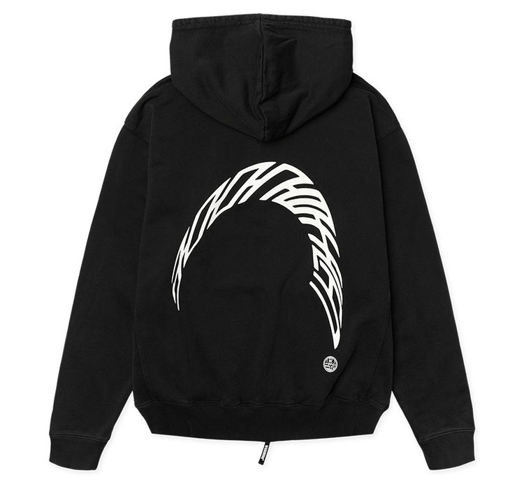 Woodbird Pacs Warp Acid Zip Hoodie 'Washed Black'