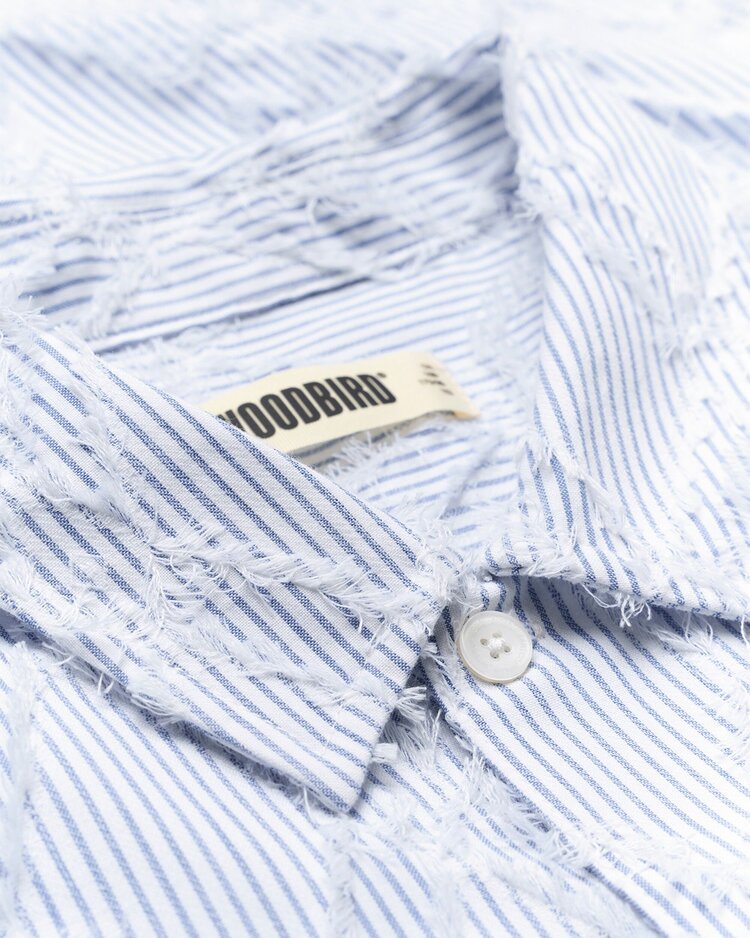 Woodbird Wang Fil Coupe Shirt 'Blue Stripe'