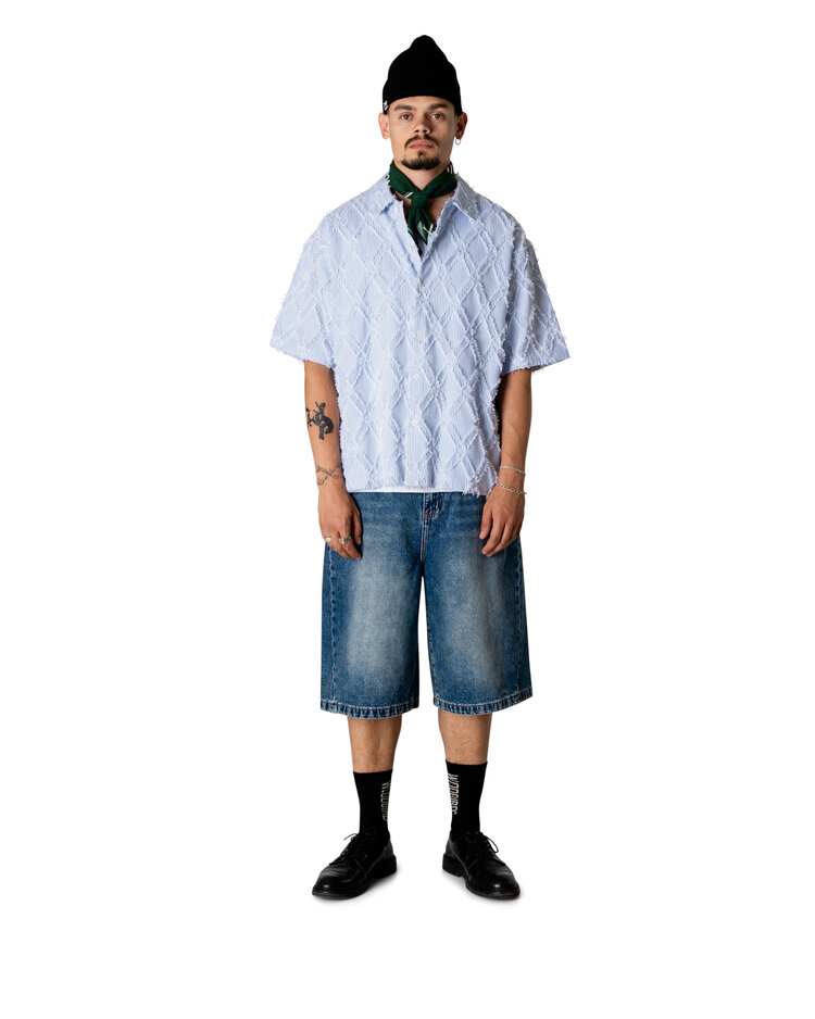 Woodbird Wang Fil Coupe Shirt 'Blue Stripe'