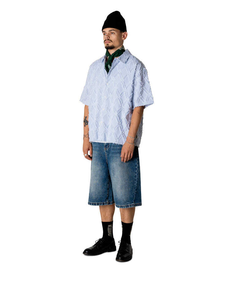 Woodbird Wang Fil Coupe Shirt 'Blue Stripe'