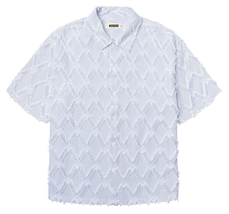 Woodbird Wang Fil Coupe Shirt 'Blue Stripe'