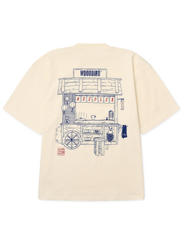 Woodbird Beam Cart T-Shirt 'Off White'