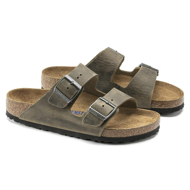 Birkenstock Arizona SFB Oiled Leather 'Faded Khaki'