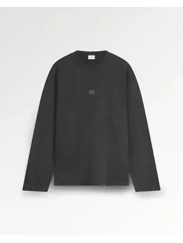 Filling Pieces Longsleeve Boxy Embroidered 'Vintage Black'