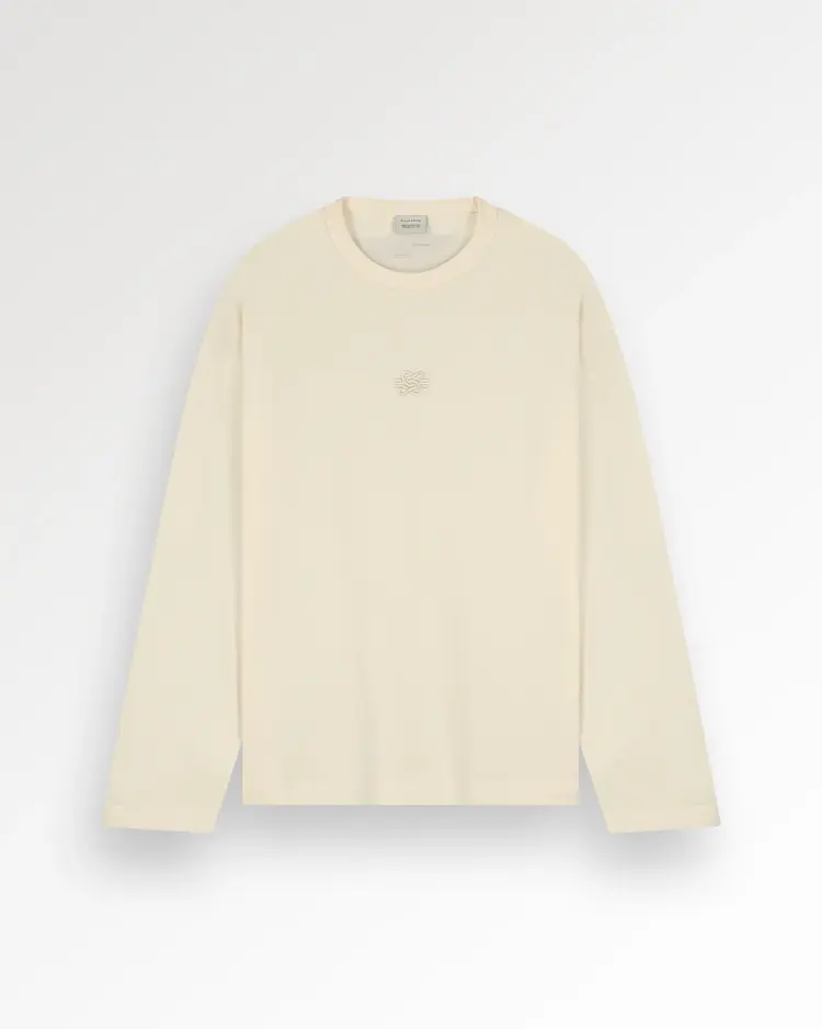 Filling Pieces Longsleeve Boxy Embroidered 'Anitque White'