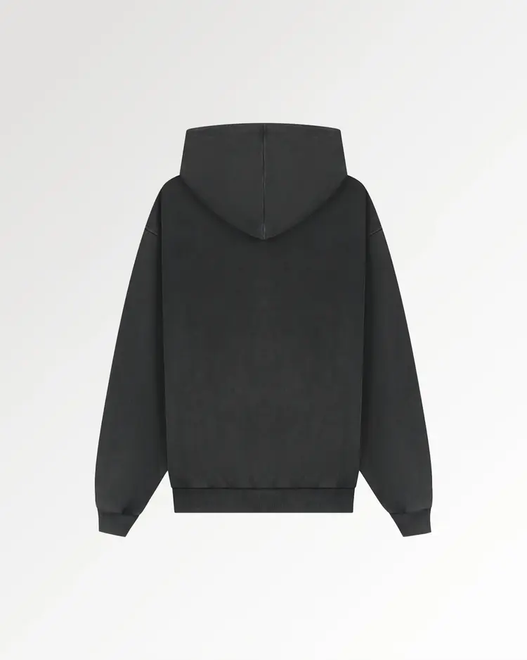 Filling Pieces Hoodie Boxy Embroidered 'Vintage Black'