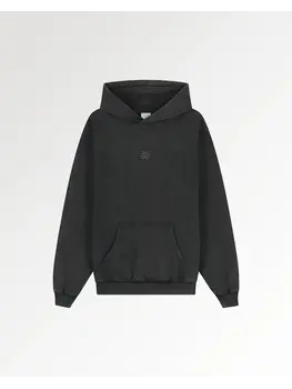 Filling Pieces Hoodie Boxy Embroidered 'Vintage Black'
