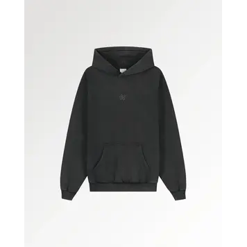 Filling Pieces Hoodie Boxy Embroidered 'Vintage Black'