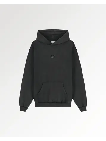 Filling Pieces Hoodie Boxy Embroidered 'Vintage Black'