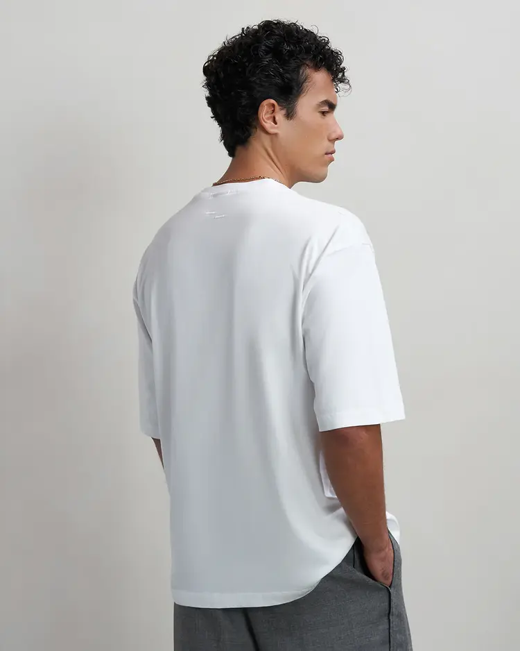 Filling Pieces T-Shirt Boxy Embroidered 'White'