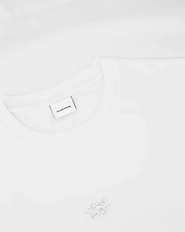 Filling Pieces T-Shirt Boxy Embroidered 'White'