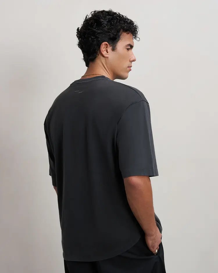 Filling Pieces T-Shirt Boxy Embroidered 'Vintage Black'