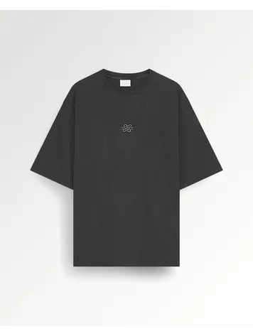 Filling Pieces T-Shirt Boxy Embroidered 'Vintage Black'