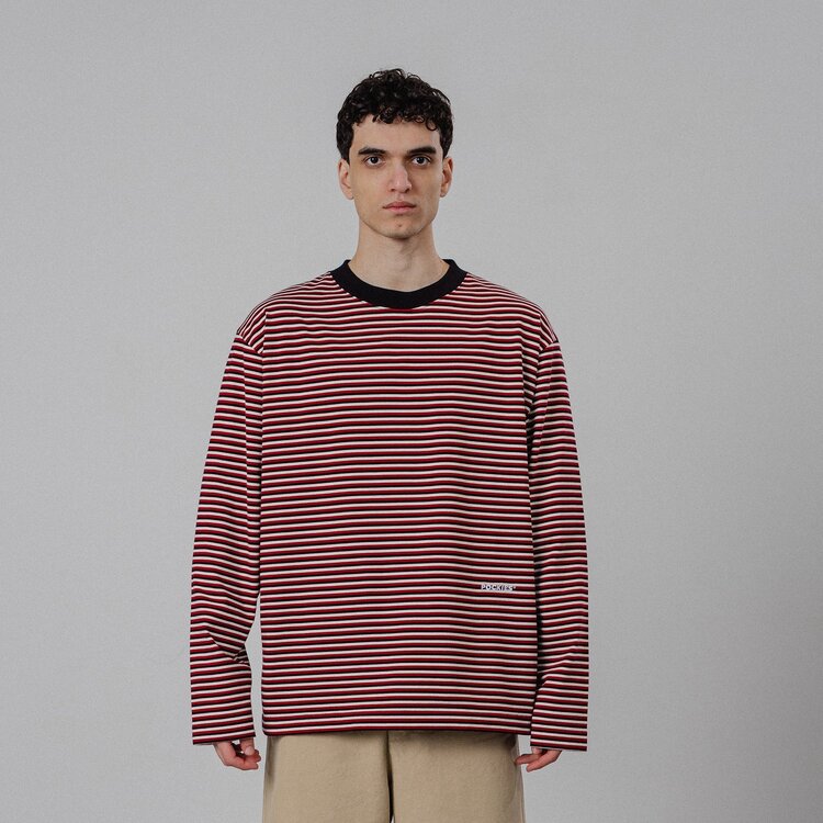 Pockies Striped Longsleeve 'Red / Faux Black / Off White'