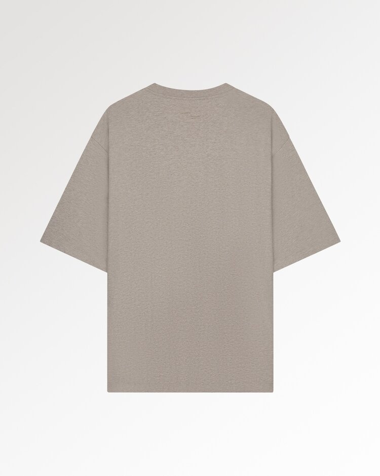 Filling Pieces T-Shirt Boxy Embroidered Melange 'Pure'