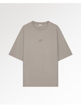 Filling Pieces T-Shirt Boxy Embroidered Melange 'Pure'