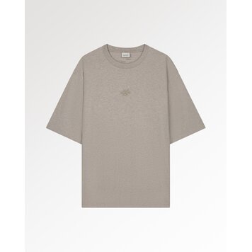 Filling Pieces T-Shirt Boxy Embroidered Melange 'Pure'