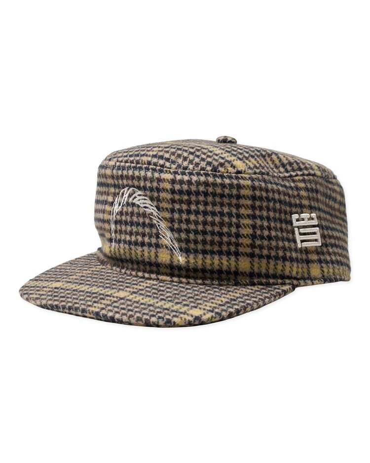 Woodbird Yin Check Pillbox Cap 'Sand-Yellow'