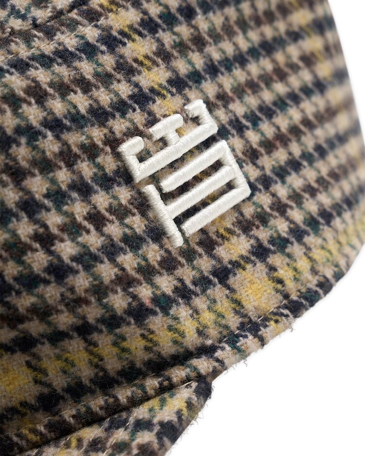Woodbird Yin Check Pillbox Cap 'Sand-Yellow'