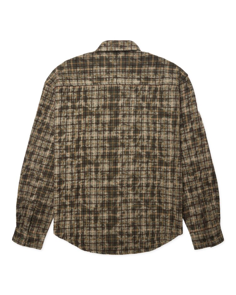 Woodbird Jong Wash Check Shirt 'Honey Dark Olive'