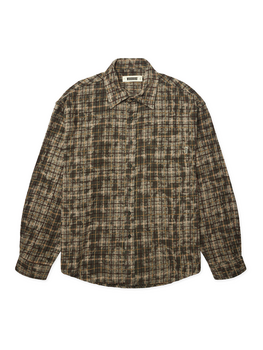 Woodbird Jong Wash Check Shirt 'Honey Dark Olive'