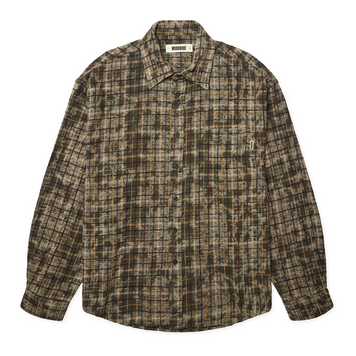 Woodbird Jong Wash Check Shirt 'Honey Dark Olive'