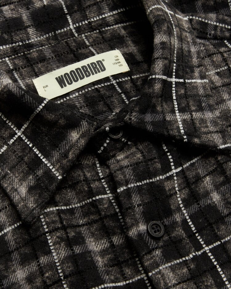 Woodbird Jong Wash Check Shirt 'Black White'