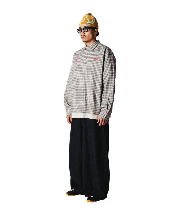 Woodbird Buzo EMB Check Shirt 'Off White'