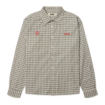 Woodbird Buzo EMB Check Shirt 'Off White'