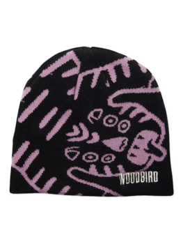 Woodbird Yan JQ Art Beanie 'Black / Violet'