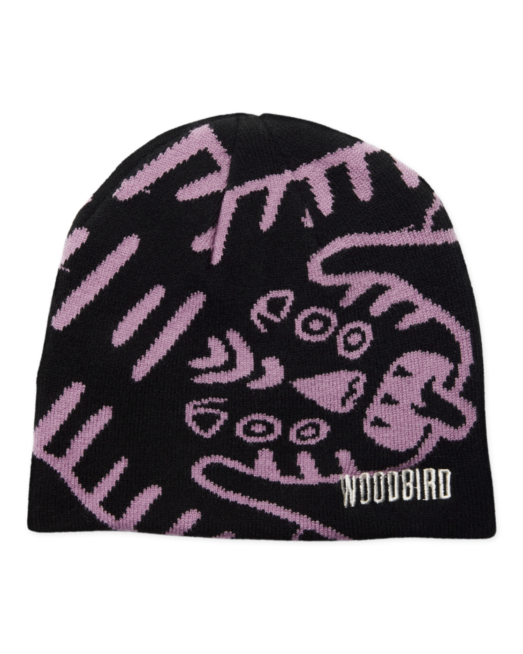 Woodbird Yan JQ Art Beanie 'Black / Violet'