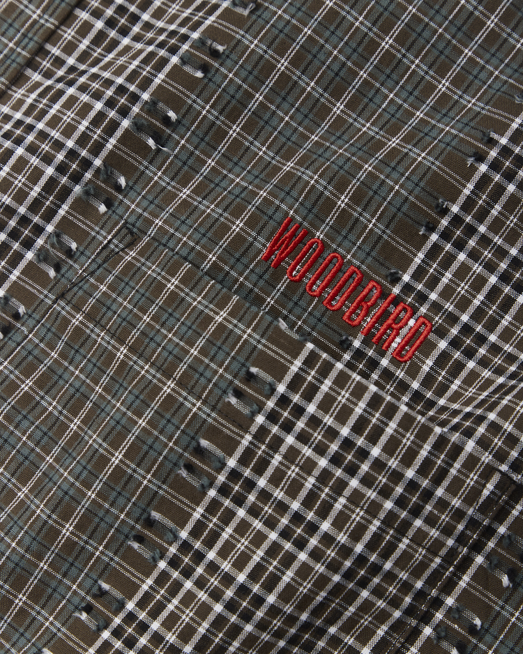 Woodbird Buzo Woma Check Shirt 'Brown / Green'